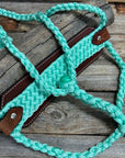 Bronc Noseband Mule Tape Halter with Western Turquoise Conchos