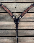 Two Tone Honeycomb Copper Dot Champagne and Clear Browband / Breastcollar Tack Set