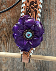 Light Oil Whipstitch Purple Gardenia Browband/One Ear Tack Set