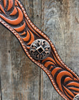 Zebra and Copper Fleur De Lis Browband/One Ear Tack Set