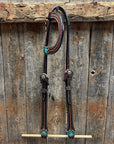 Foxtail Teal/Champagne Browband, One Ear & Breastcollar Tack Set