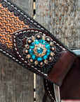 Foxtail Teal/Champagne Browband, One Ear & Breastcollar Tack Set