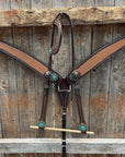 Foxtail Teal/Champagne Browband, One Ear & Breastcollar Tack Set