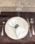 Antique Silver Flower and Dots Western Concho Napkin Ring