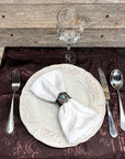 Antique Silver Filigree Floral Turquoise Western Concho Napkin Ring