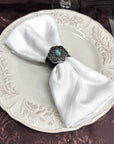Antique Silver Filigree Floral Turquoise Western Concho Napkin Ring