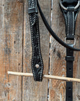 Floral Tooled Black Pony Tack Set