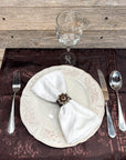 Antique Silver Topaz/Champagne Crystal Concho Napkin Ring