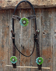 Dark Oil Floral Tooled Fern and Clear Browband & Breastcollar Tack Set