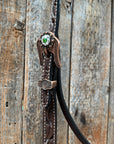 Dark Oil Floral Tooled Fern and Clear Browband & Breastcollar Tack Set