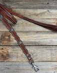 Genuine Leather Dog Collar or Leash With Oval Copper Turquoise Conchos 10" to 22" or W179S or DC76
