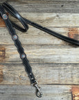 Genuine Leather Dog Collar or Leash With Oval Copper Turquoise Conchos 10" to 22" or W179S or DC76