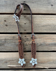 Light Oil Honeycomb Clear and Stars One Ear / Breastcollar Tack Set