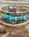 Gold Boho Multi Strand Wrap Bracelet