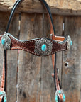 Draft Medium Oil Basketweave Turquoise Browband