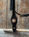 Draft Black Basketweave Champagne and Clear Browband