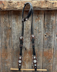 Black Floral AB Browband | One Ear Tack Set