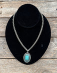 Oval Fashion Turquoise Pendant Necklace