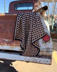 SMALL Tan Checkered Out Wild Rag/ Scarf