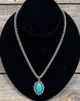 Ellipse Fashion Turquoise Pendant Necklace