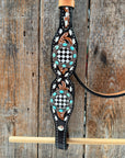 Vintage Checkered and Turquoise Browband Tack Set