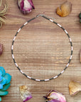 Pink Conch Heishi & 3mm Sterling Silver Pearl Necklace 20 inch