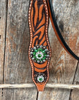 Zebra Green and Clear Browband / Breastcollar Tack Set