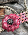 Tan Mule Tape Halter - Multi Floral and Clear