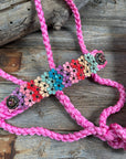 Pink Mule Tape Halter - Multi Floral and Pink