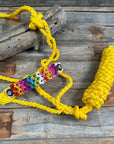 Yellow Mule Tape Halter - Multi Floral and Clear