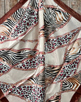 35X35" Tan Animal Print Wild Rag / Scarf -W141L Slide WRC2295B