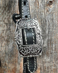 Black Basketweave Copper - Antique Silver Browband Tack Set