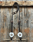 Dark Oil Basketweave Champagne - Clear Browband/One Ear Tack Set