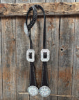 Dark Oil Silver Dot Rhinestone and AB One Ear Tack Set