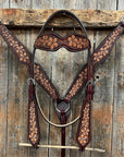 Floral Two Tone Headstall/Breastcollar Tack Set