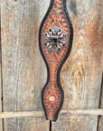 Teal Diamond and Black Fleur De Lis Browband / One Ear - Breastcollar Tack Set