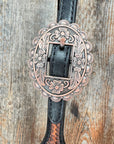 Teal Diamond and Black Fleur De Lis Browband / One Ear - Breastcollar Tack Set