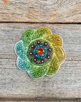 Triple Color Flower Rhinestone Rosette - Assorted Conchos