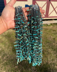 Sterling Silver Pearl & Long Blue Turquoise Necklace – 25”