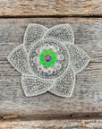 White Pointed Flower Rhinestone Rosette - Assorted Conchos