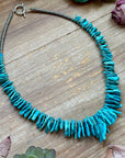Blue Turquoise & Silver Hematite Necklace – 18”