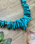 Blue Turquoise & Silver Hematite Necklace – 18”
