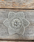 White Pointed Flower Rhinestone Rosette - Assorted Conchos