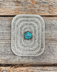 White Rectangle Rhinestone Rosette - Assorted Conchos