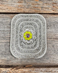 White Rectangle Rhinestone Rosette - Assorted Conchos