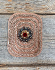 Copper Rectangle Rhinestone Rosette - Assorted Conchos