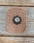 Copper Rectangle Rhinestone Rosette - Assorted Conchos