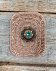 Copper Rectangle Rhinestone Rosette - Assorted Conchos