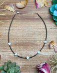 Sterling Silver Pearl Choker with Heart Freshwater Pearls – 15.5”