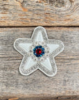 White Small Star Rhinestone Rosette - Assorted Conchos